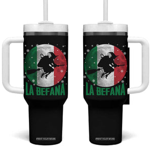La Befana Italian Christmas Tumbler With Handle Xmas Witch Folklore Italy Holiday TS11 One Size: 40 oz Black Print Your Wear