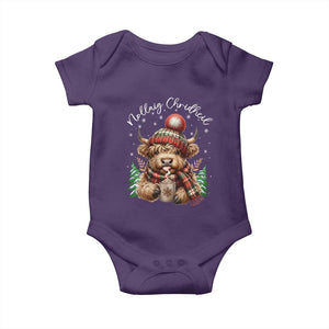 Scottish Christmas Baby Onesie Nollaig Chridheil Gaelic Xmas Higland Cow TS11 Purple Print Your Wear
