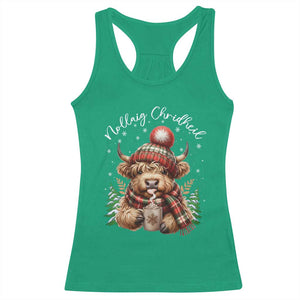 Scottish Christmas Racerback Tank Top Nollaig Chridheil Gaelic Xmas Higland Cow TS11 Irish Green Print Your Wear