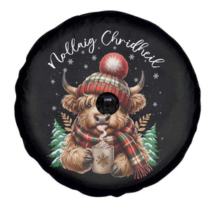 Scottish Christmas Spare Tire Cover Nollaig Chridheil Gaelic Xmas Higland Cow TS11 Print Your Wear