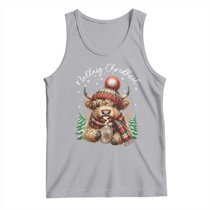 Scottish Christmas Tank Top Nollaig Chridheil Gaelic Xmas Higland Cow - Print Your Wear