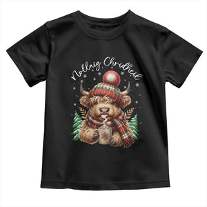 Scottish Christmas Toddler T Shirt Nollaig Chridheil Gaelic Xmas Higland Cow TS11 Black Print Your Wear
