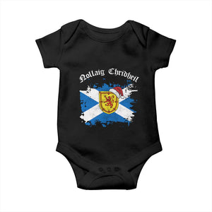 Scottish Christmas Baby Onesie Nollaig Chridheil Gaelic Xmas Scotland Lion Rampant TS11 Black Print Your Wear