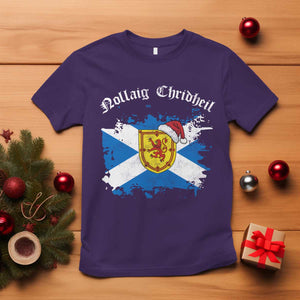 Scottish Christmas T Shirt Nollaig Chridheil Gaelic Xmas Scotland Lion Rampant TS11 Purple Print Your Wear