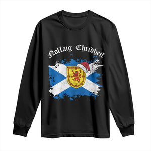 Scottish Christmas Long Sleeve Shirt Nollaig Chridheil Gaelic Xmas Scotland Lion Rampant TS11 Black Print Your Wear