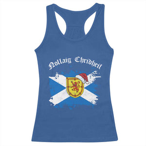 Scottish Christmas Racerback Tank Top Nollaig Chridheil Gaelic Xmas Scotland Lion Rampant TS11 Royal Blue Print Your Wear