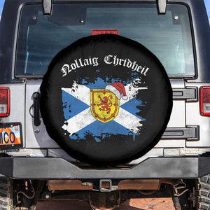 Scottish Christmas Spare Tire Cover Nollaig Chridheil Gaelic Xmas Scotland Lion Rampant TS11 No hole Black Print Your Wear