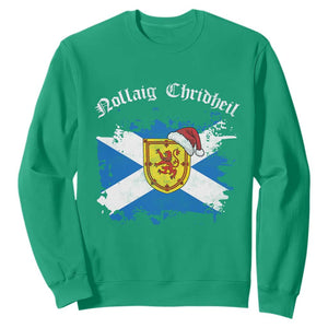 Scottish Christmas Sweatshirt Nollaig Chridheil Gaelic Xmas Scotland Lion Rampant TS11 Irish Green Print Your Wear