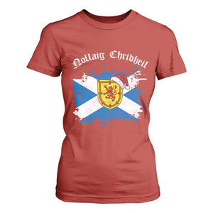Scottish Christmas T Shirt For Women Nollaig Chridheil Gaelic Xmas Scotland Lion Rampant TS11 Red Print Your Wear