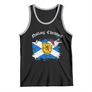 Scottish Christmas Tank Top Nollaig Chridheil Gaelic Xmas Scotland Lion Rampant - Print Your Wear
