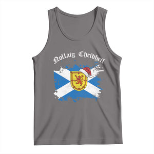 Scottish Christmas Tank Top Nollaig Chridheil Gaelic Xmas Scotland Lion Rampant - Print Your Wear