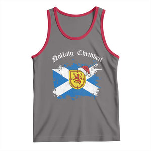 Scottish Christmas Tank Top Nollaig Chridheil Gaelic Xmas Scotland Lion Rampant - Print Your Wear