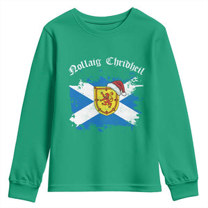 Scottish Christmas Youth Sweatshirt Nollaig Chridheil Gaelic Xmas Scotland Lion Rampant TS11 Irish Green Print Your Wear
