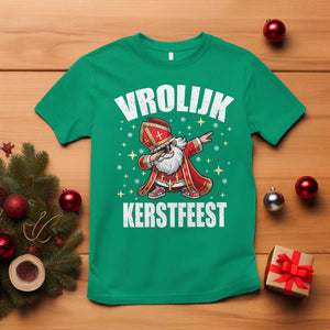 Dutch Christmas T Shirt Vrolijk Kerstfeest Dabiing Sinterklaas Santa TS11 Irish Green Print Your Wear