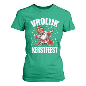 Dutch Christmas T Shirt For Women Vrolijk Kerstfeest Dabiing Sinterklaas Santa TS11 Irish Green Print Your Wear