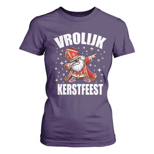 Dutch Christmas T Shirt For Women Vrolijk Kerstfeest Dabiing Sinterklaas Santa TS11 Purple Print Your Wear