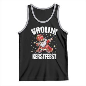 Dutch Christmas Tank Top Vrolijk Kerstfeest Dabiing Sinterklaas Santa TS11 Black Athletic Heather Print Your Wear