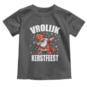 Dutch Christmas Toddler T Shirt Vrolijk Kerstfeest Dabiing Sinterklaas Santa TS11 Dark Heather Print Your Wear