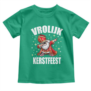 Dutch Christmas Toddler T Shirt Vrolijk Kerstfeest Dabiing Sinterklaas Santa TS11 Irish Green Print Your Wear