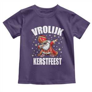 Dutch Christmas Toddler T Shirt Vrolijk Kerstfeest Dabiing Sinterklaas Santa TS11 Purple Print Your Wear