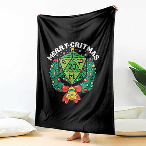 Funny Christmas RPG Throw Blanket Merry Critmas D20 RPG Gamer Dice Gaming Xmas TS11 Print Your Wear