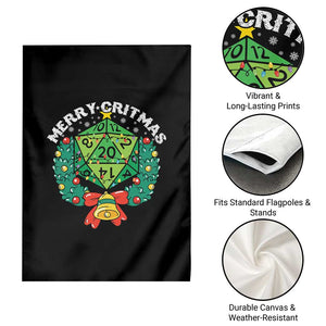 Funny Christmas RPG Garden Flag Merry Critmas D20 RPG Gamer Dice Gaming Xmas TS11 Print Your Wear