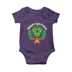Funny Christmas RPG Baby Onesie Merry Critmas D20 RPG Gamer Dice Gaming Xmas TS11 Purple Print Your Wear