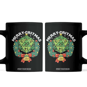 Funny Christmas RPG Coffee Mug Merry Critmas D20 RPG Gamer Dice Gaming Xmas TS11 Black Print Your Wear