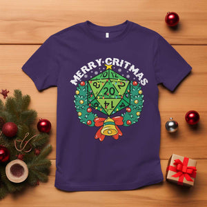 Funny Christmas RPG T Shirt Merry Critmas D20 RPG Gamer Dice Gaming Xmas TS11 Purple Print Your Wear