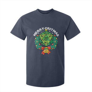 Funny Christmas RPG T Shirt For Kid Merry Critmas D20 RPG Gamer Dice Gaming Xmas TS11 Navy Print Your Wear