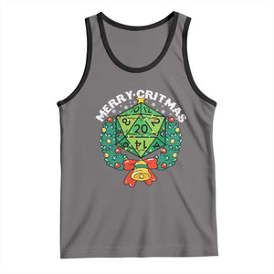 Funny Christmas RPG Tank Top Merry Critmas D20 RPG Gamer Dice Gaming Xmas TS11 Deep Heather Black Print Your Wear