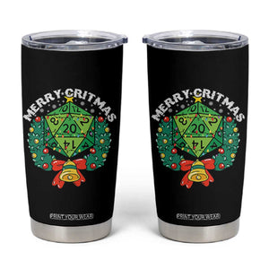 Funny Christmas RPG Tumbler Cup Merry Critmas D20 RPG Gamer Dice Gaming Xmas TS11 Black Print Your Wear