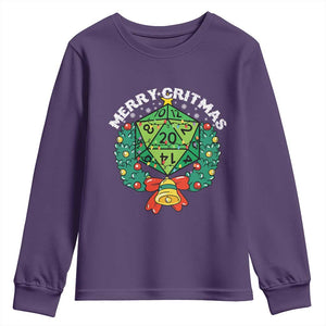 Funny Christmas RPG Youth Sweatshirt Merry Critmas D20 RPG Gamer Dice Gaming Xmas TS11 Purple Print Your Wear