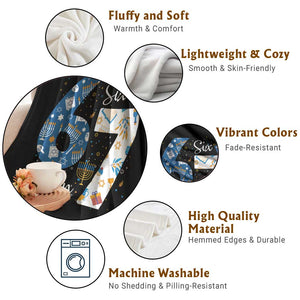 Funny 67 Hanukkah Throw Blanket Chanukah Menorah Dreidel Six Seven Meme TS11 Print Your Wear