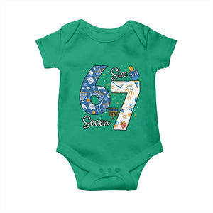 Funny 67 Hanukkah Baby Onesie Chanukah Menorah Dreidel Six Seven Meme TS11 Irish Green Print Your Wear