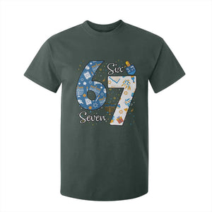 Funny 67 Hanukkah T Shirt For Kid Chanukah Menorah Dreidel Six Seven Meme TS11 Dark Forest Green Print Your Wear