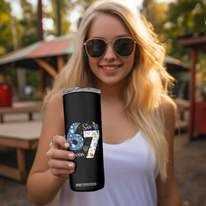 Funny 67 Hanukkah Skinny Tumbler Chanukah Menorah Dreidel Six Seven Meme TS11 Print Your Wear
