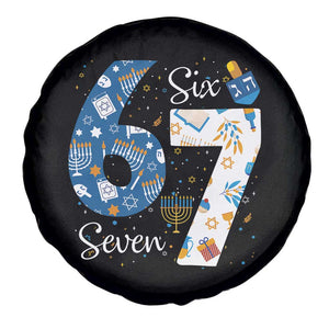Funny 67 Hanukkah Spare Tire Cover Chanukah Menorah Dreidel Six Seven Meme TS11 Print Your Wear