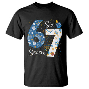 Funny 67 Hanukkah T Shirt Chanukah Menorah Dreidel Six Seven Meme TS11 Black Print Your Wear