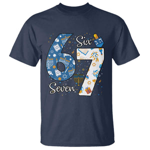 Funny 67 Hanukkah T Shirt Chanukah Menorah Dreidel Six Seven Meme TS11 Navy Print Your Wear