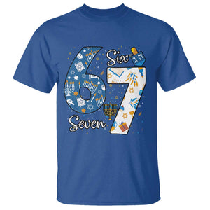 Funny 67 Hanukkah T Shirt Chanukah Menorah Dreidel Six Seven Meme TS11 Royal Blue Print Your Wear