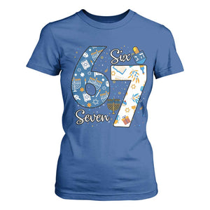 Funny 67 Hanukkah T Shirt For Women Chanukah Menorah Dreidel Six Seven Meme TS11 Royal Blue Print Your Wear