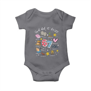 Funny 67 Christian Baby Onesie God Did It First Six Seven Meme Bible Verses TS11 Charcoal Print Your Wear