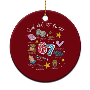 Funny 67 Christian Ceramic Ornament God Did It First Six Seven Meme Bible Verses TS11 1pc Red Print Your Wear