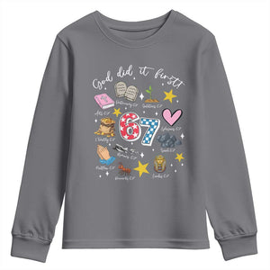 Funny 67 Christian Youth Sweatshirt God Did It First Six Seven Meme Bible Verses TS11 Charcoal Print Your Wear