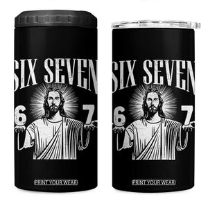 Funny Jesus 67 4 in 1 Can Cooler Tumbler God Six Seven Meme Religious Christian TS11 One Size: 16 oz Black Print Your Wear