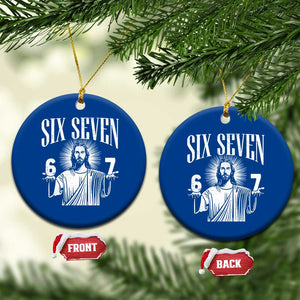 Funny Jesus 67 Ceramic Ornament God Six Seven Meme Religious Christian TS11 1pc Blue Print Your Wear
