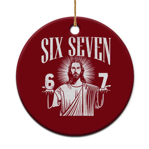 Funny Jesus 67 Ceramic Ornament God Six Seven Meme Religious Christian - Print Your Wear