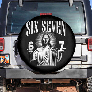 Funny Jesus 67 Spare Tire Cover God Six Seven Meme Religious Christian TS11 No hole Black Print Your Wear