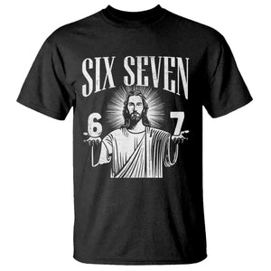 Funny Jesus 67 T Shirt - God Six Seven Meme Religious Christian Humor Tee TS11 Black Print Your Wear